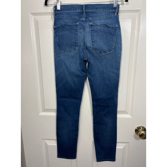 AYR Denim High Rise Skinny Leg Jeans Distressed Medium Blue Wash Capsule Easy - Picture 2 of 8